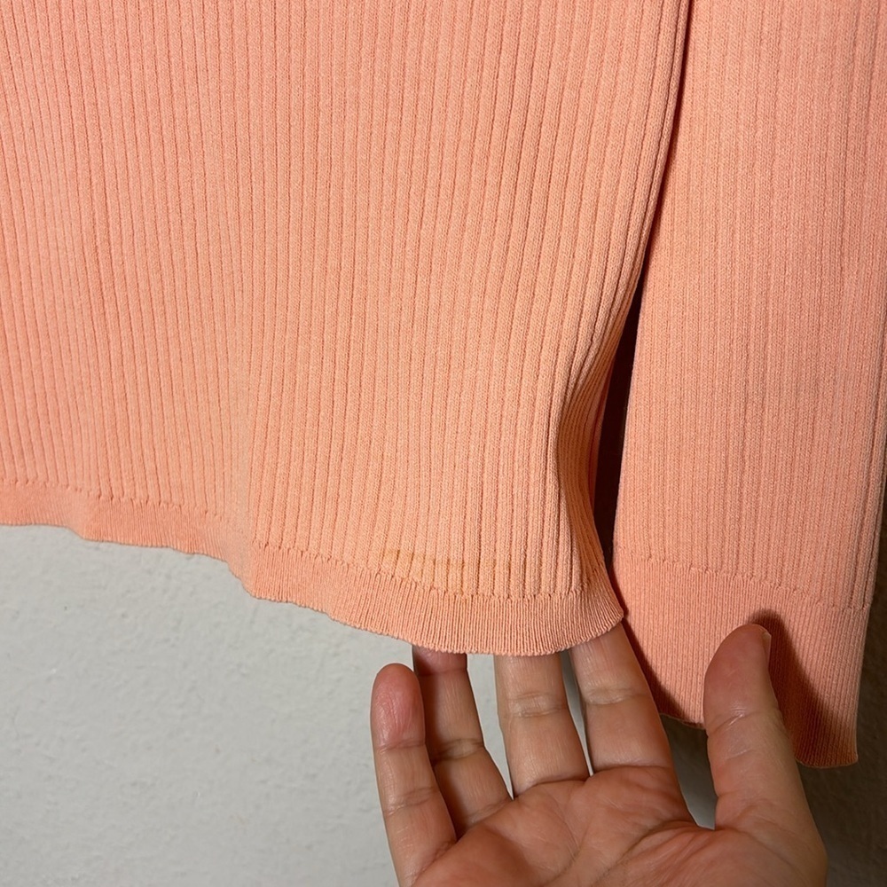 J. Crew Supersculpt ribbed stretch crewneck sweater T-Top Shirt in coral size L - Picture 8 of 11